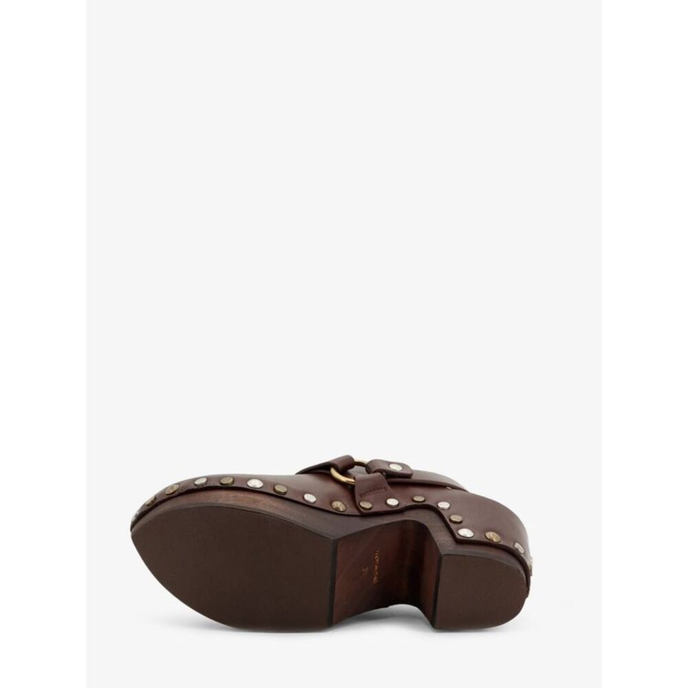 Chloe' Women Talis Wedge Leather Clogs - Picture 4 of 5